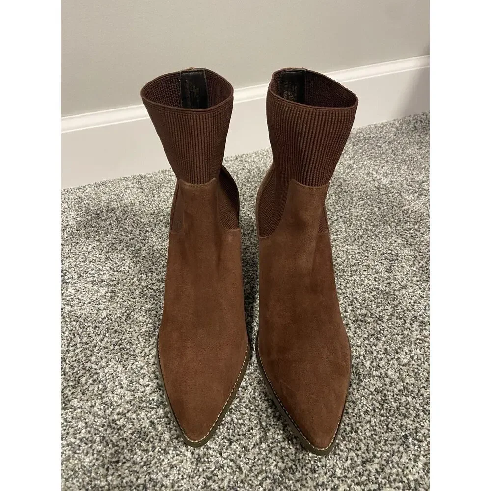 Steve Madden Brown Suede Sock Ankle Bootie